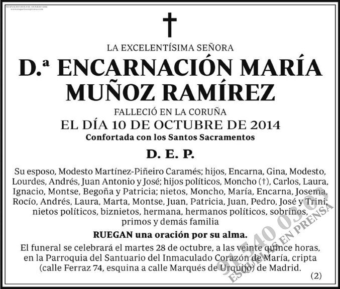 Encarnación María Muñoz Ramírez